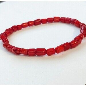 Genuine red coral stretch bracelet